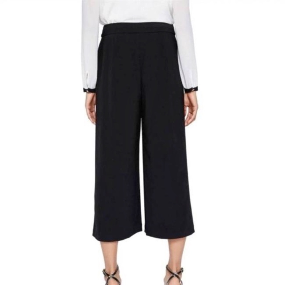 Ted baker black tie waist culottes high rise waisted wide leg crop cropped pants - Picture 2 of 14